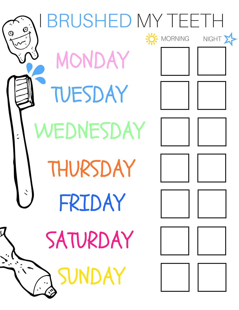 Toothbrush Chart For Toddlers