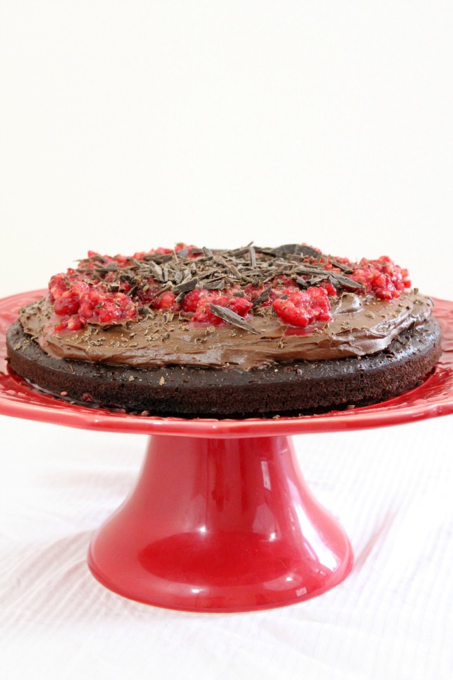 A favourite treat Gluten-Free Chocolate Cake with Raspberries - enjoyed with Perfetto Coffee from Lavazza