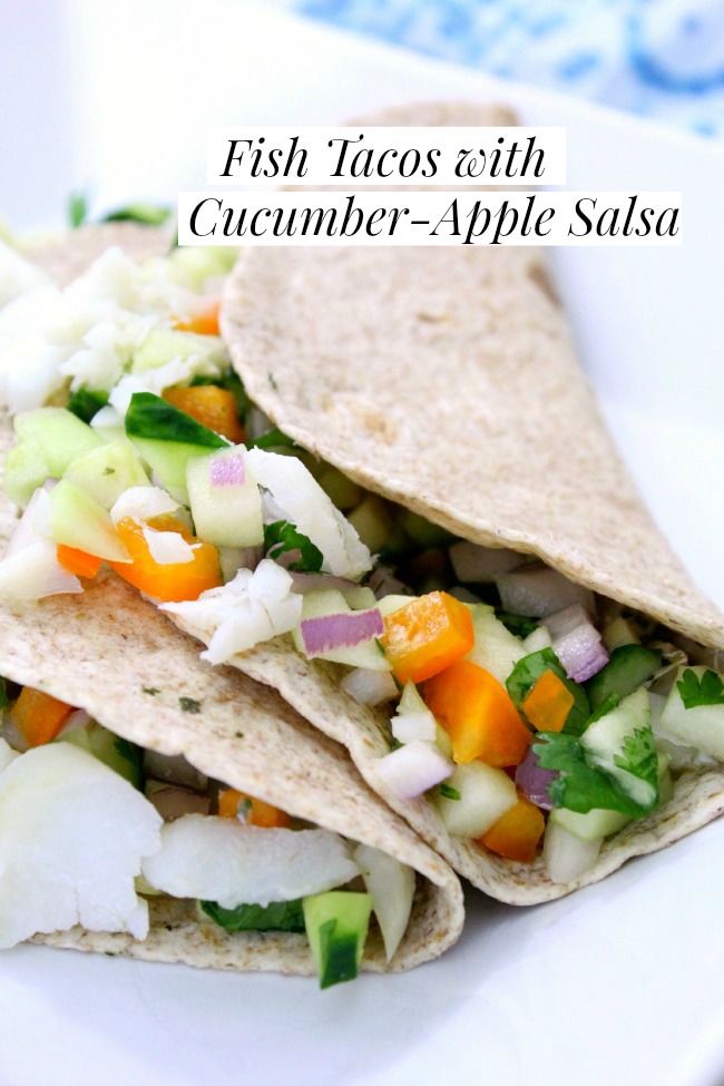 Fish Tacos with Cucumber-Apple Salsa