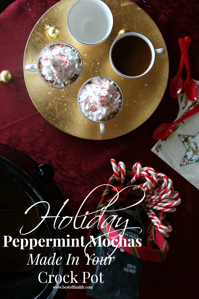 Holiday Crock Pot Peppermint Mochas Dairy-Free (made with coconut milk and coconut whipped cream)