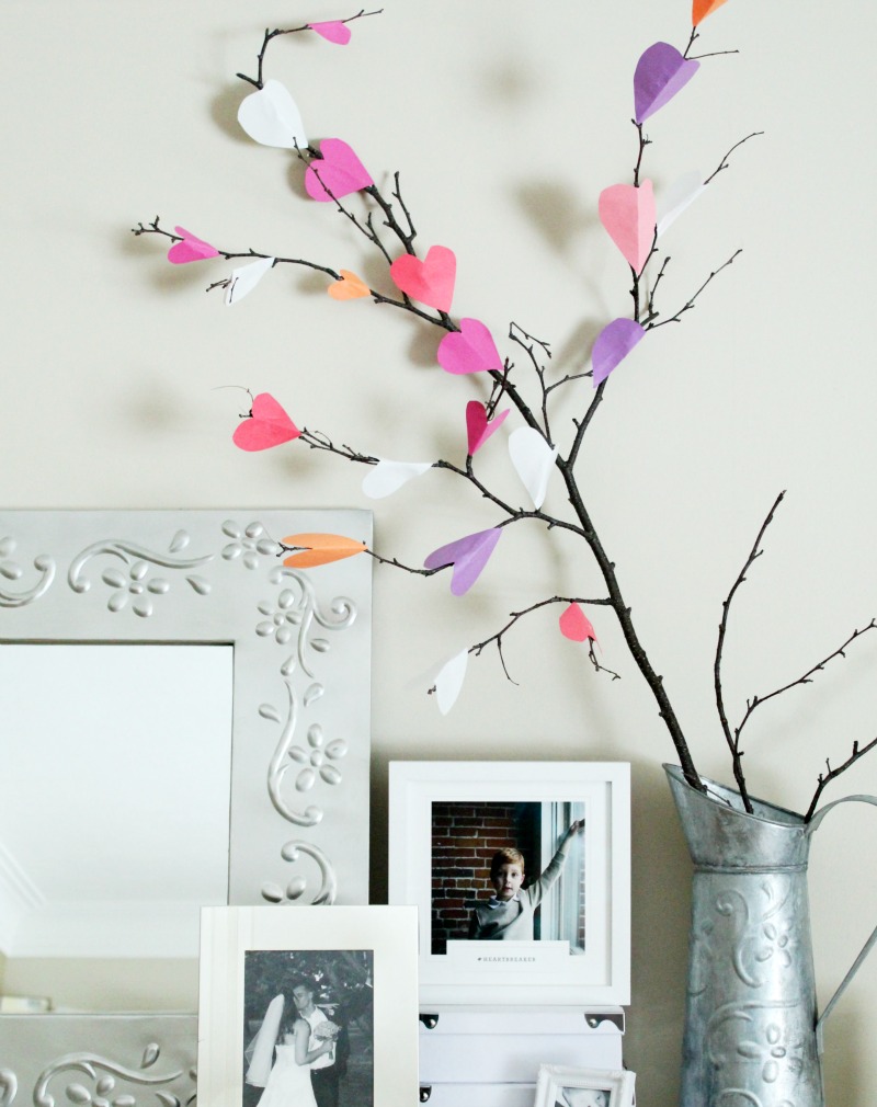 Valentine’s Day Paper Heart Tree Craft