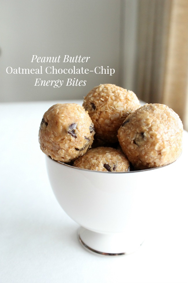 Peanut Butter Oatmeal Chocolate-Chip Energy Bites