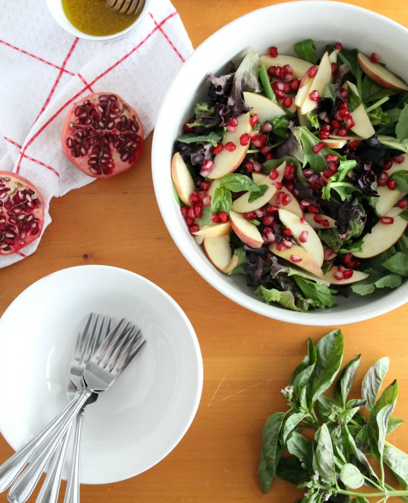 Here & There: My Pomegranate & Apple Kale Salad Recipe on HossMagazine.com