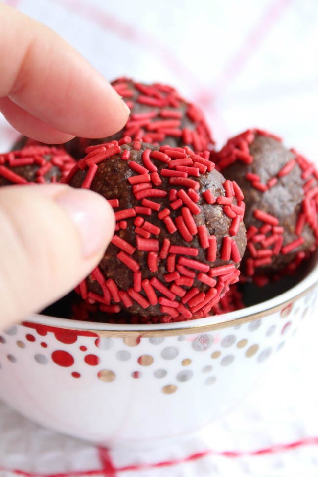 Red Sprinkles Chocolate Truffle Snack Bites bestofthislife.com