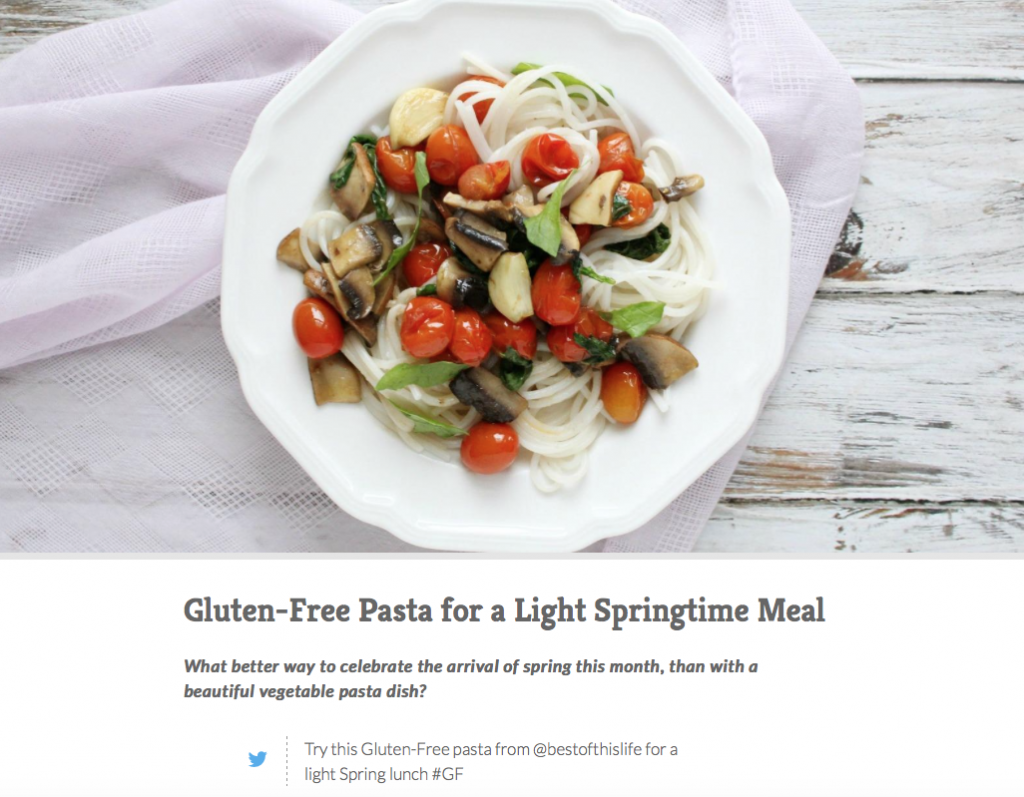 Gluten Free Spring Pasta Recipe