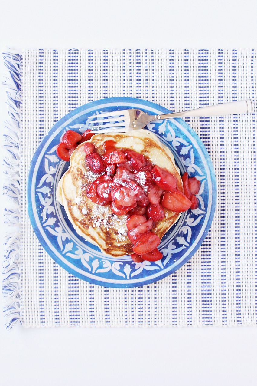 Gluten-Free Buttermilk Pancakes with Strawberries