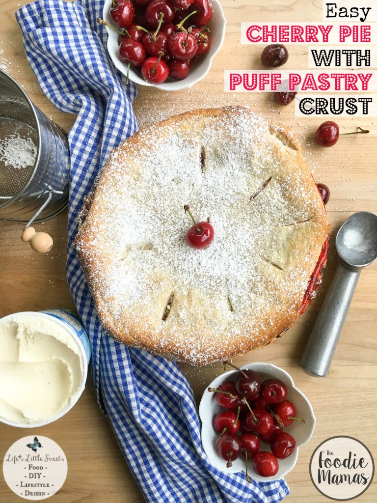 1200x1600 Easy Cherry Pie with Puff Pastry Crust from Lifes Little Sweets