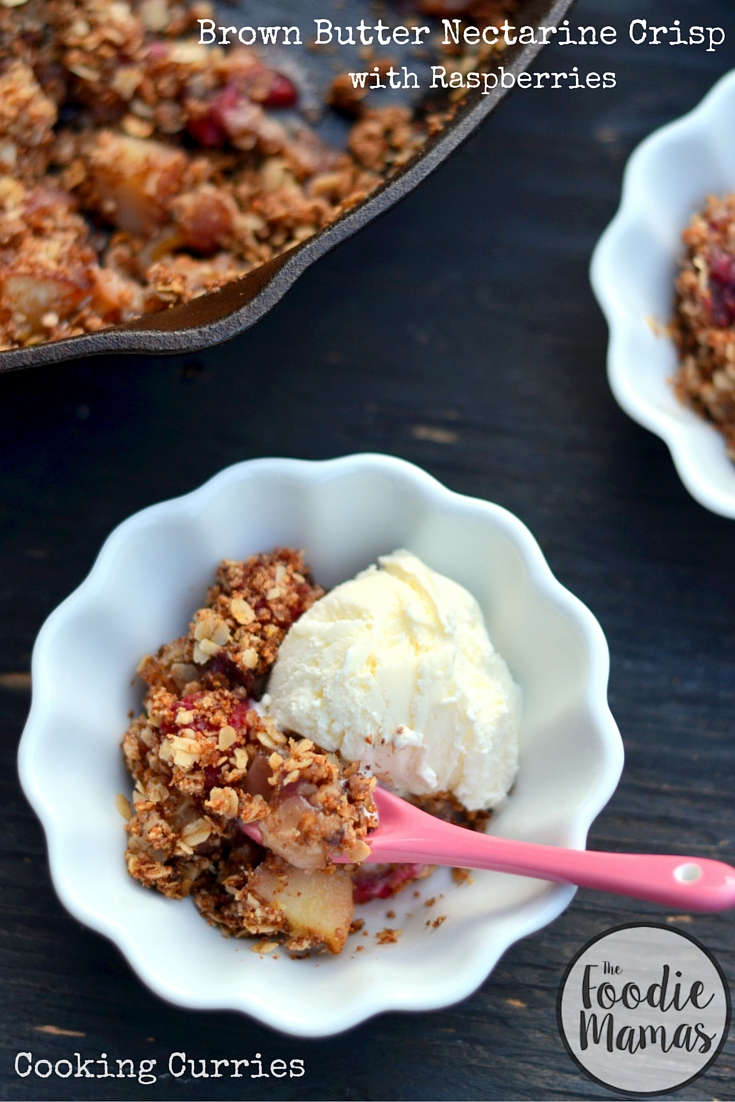 Brown Butter Nectarine Crisp with Raspberries - FoodieMamas - www.cookingcurries.com (7)