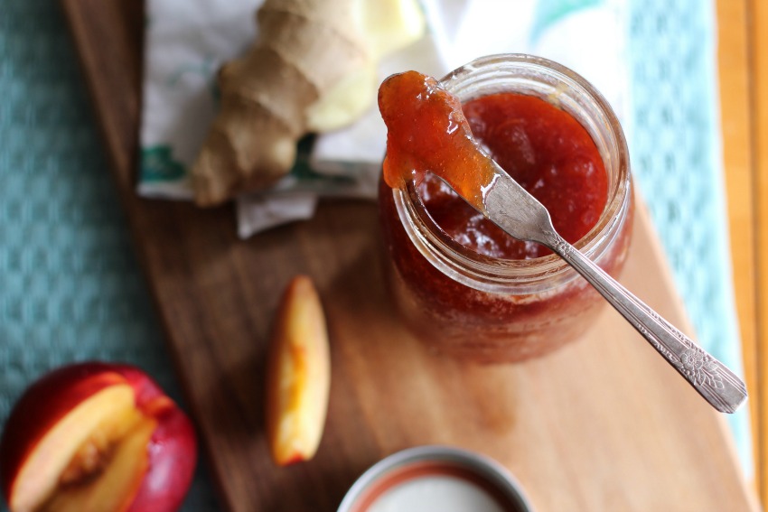 Homemade Nectarine Ginger Jam bestofthislife.com