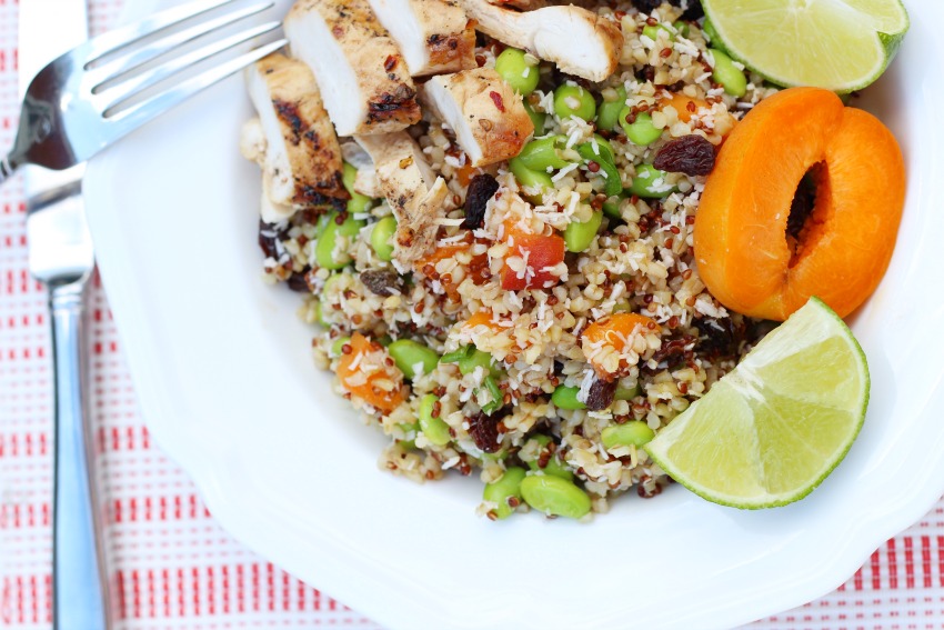 Summer Quinoa Salad and Honey Glazed Chicken