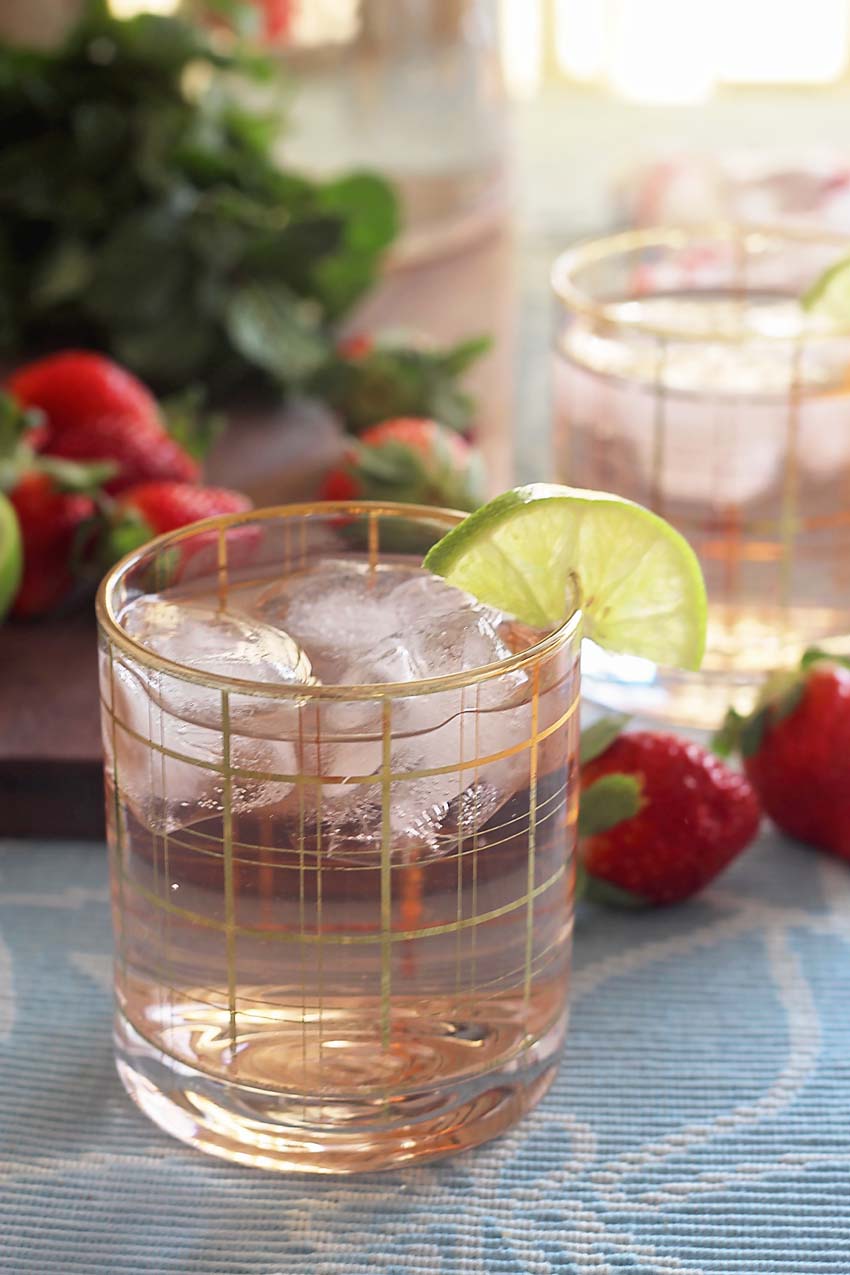 Simple & Healthy Mint, Strawberry, and Lime Infused Water