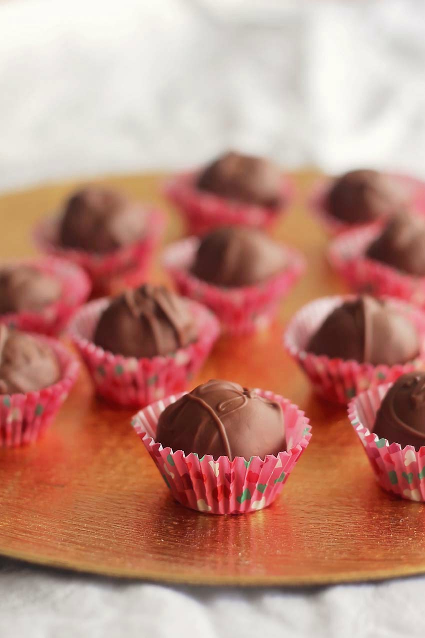 Chocolate Covered Peanut Butter Truffles for Valentine’s Day