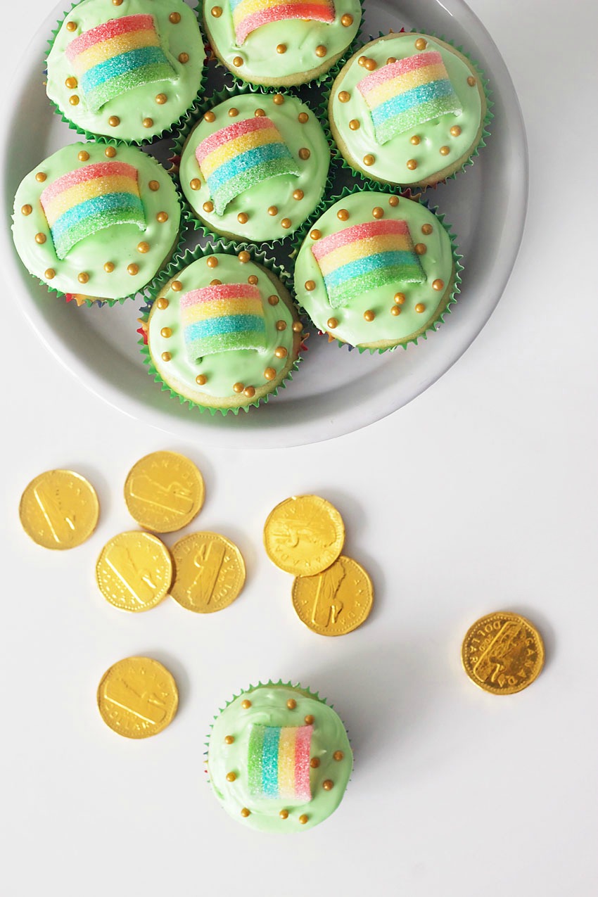 St. Patrick’s Day Gluten-Free Rainbow Cupcakes