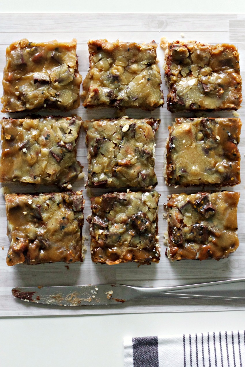 Gluten-Free Toasted Sesame Caramel Chocolate Bars