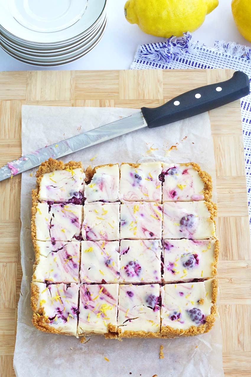 Gluten-Free Lemon Blackberry Yogurt Squares