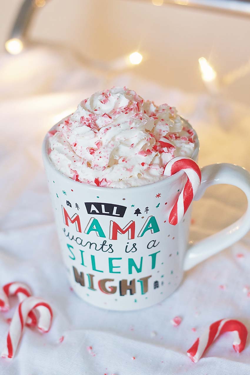Slow Cooker Peppermint White Hot Chocolate