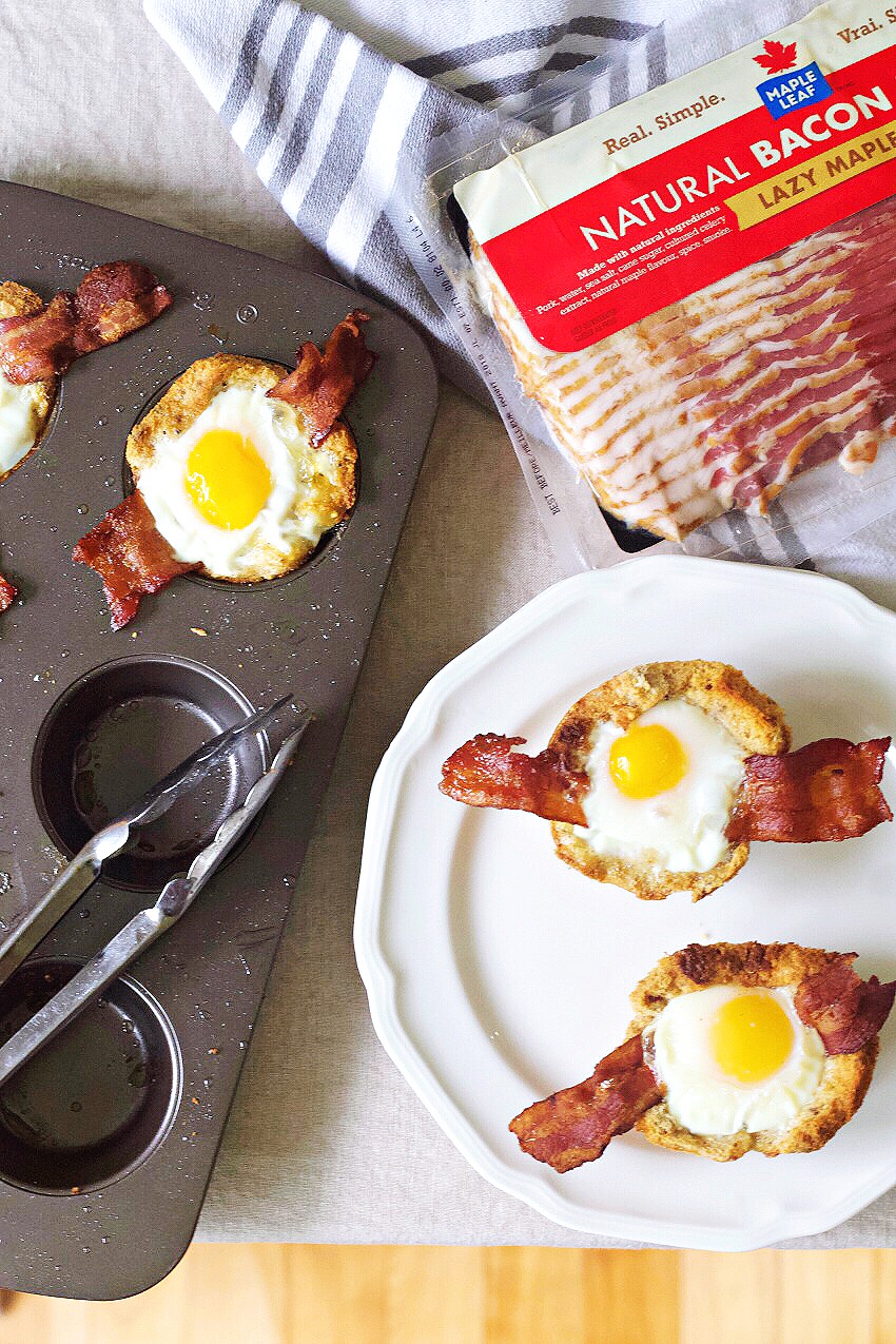 Wholesome Bacon and Egg Bread Baskets Made with Natural Ingredients