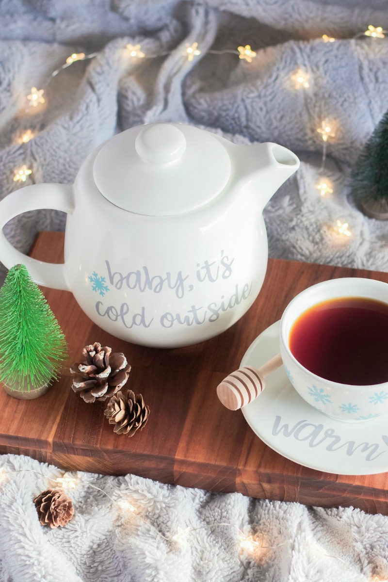 Baby, It’s Cold Outside Teapot Set Made With the Cricut Maker