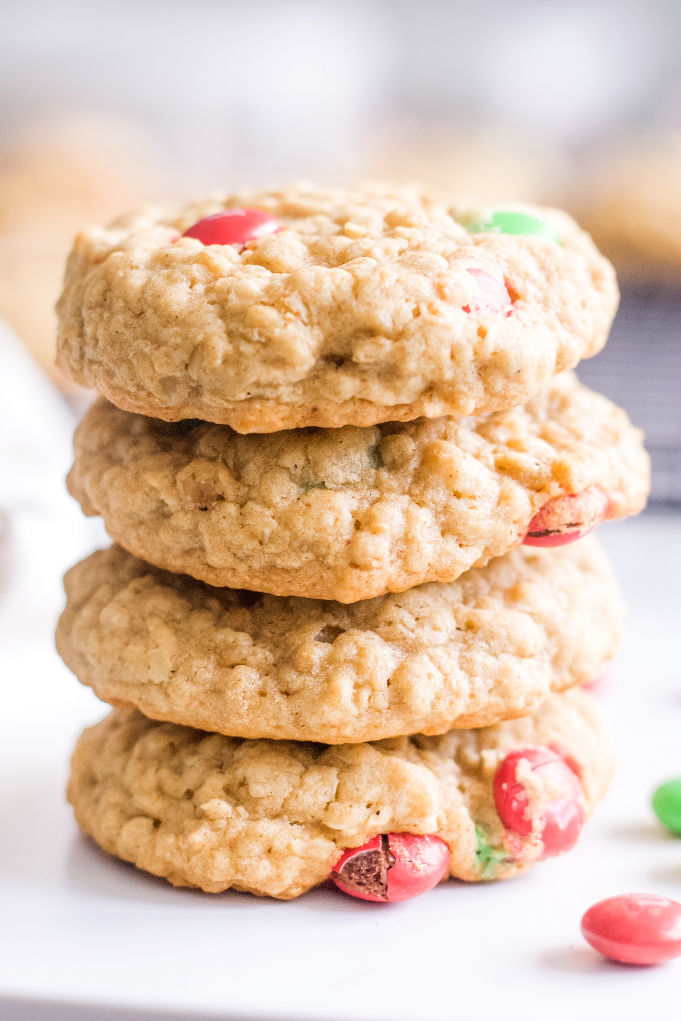 Gluten-Free Oatmeal M&M  Cookies for Christmas