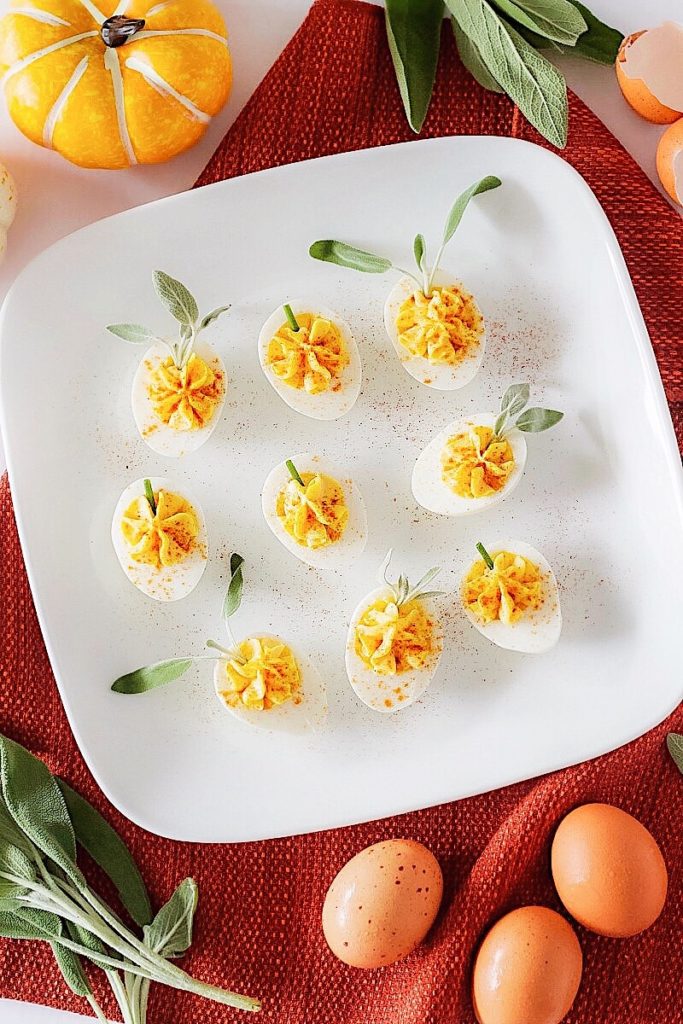 pumpkin shaped deviled eggs